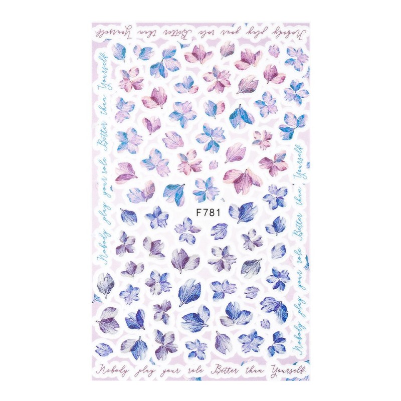 Set 2 x Abtibilduri Unghii SensoPRO Milano Soft Flowers, Model F781