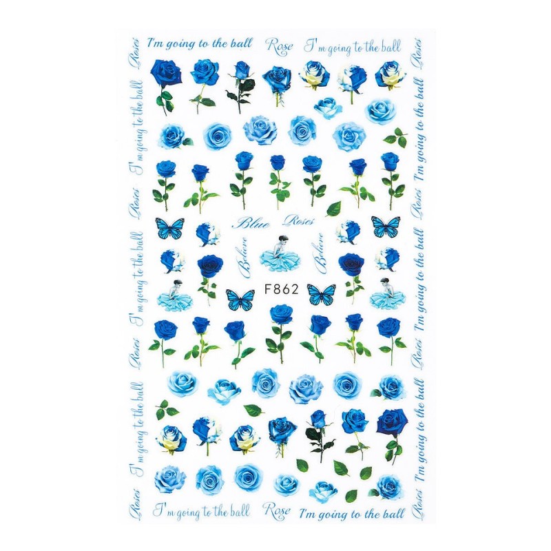 Set 2 x Abtibilduri Unghii SensoPRO Milano Sometimes Rare Blue , Model F862