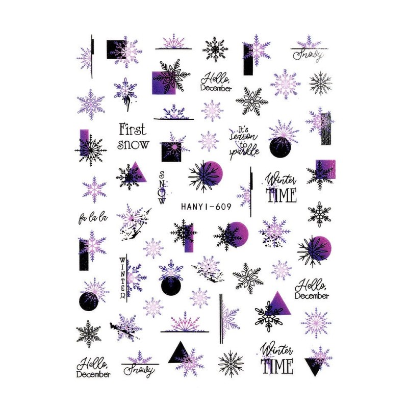 Set 2 x Abtibilduri Unghii SensoPRO Milano Winter Scenes, Model Hanyi-609