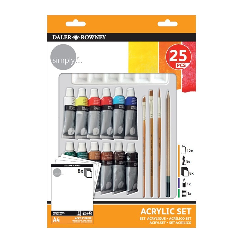 Set 2 x Acrilice Simply Daler Rowney