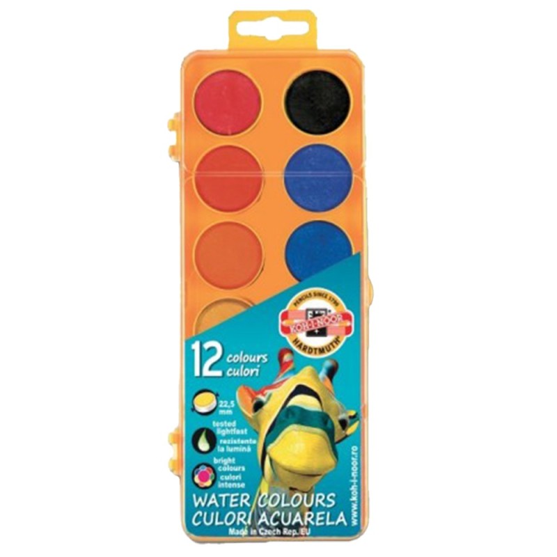 Set 2 x Acuarele, 12 Culori, 22,5 mm, Baza Portocalie, Koh-I-Noor