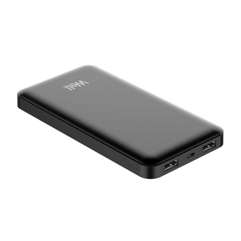 Set 2 x Acumulator Extern Well Hercules Powerbank, 10000 mAh, 2.1A, Negru