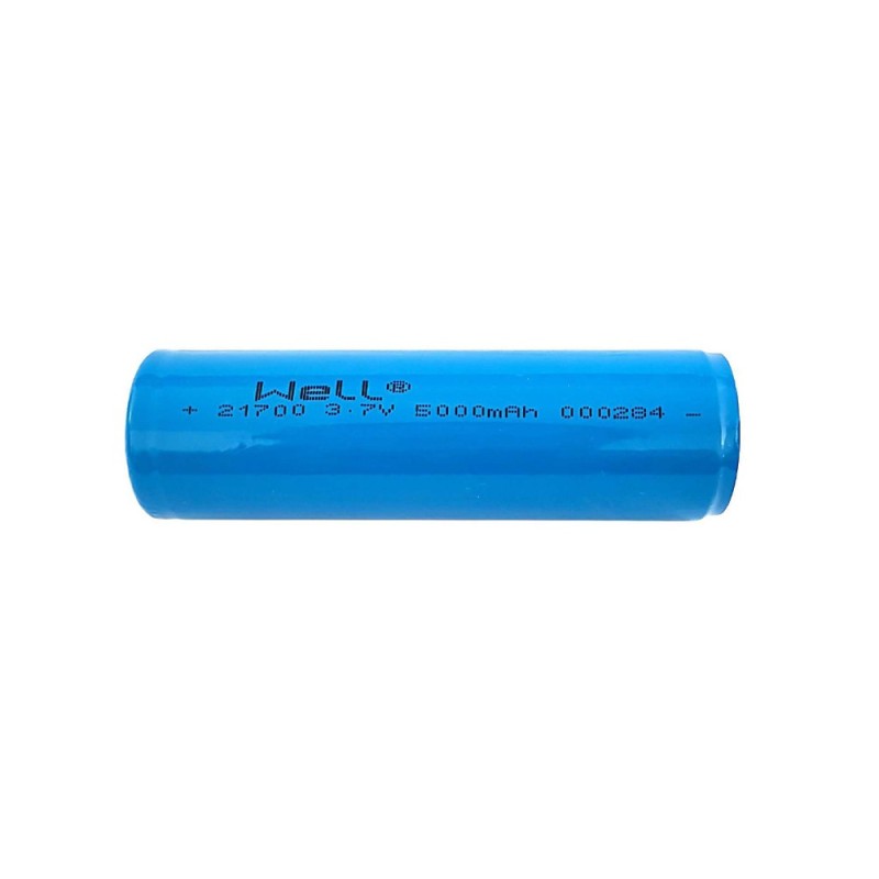 Set 2 x Acumulator Industrial Li-ion Terminal cu Varf 21700 Well, 3.7V, 5000mAh, cu protectie PCM 15A