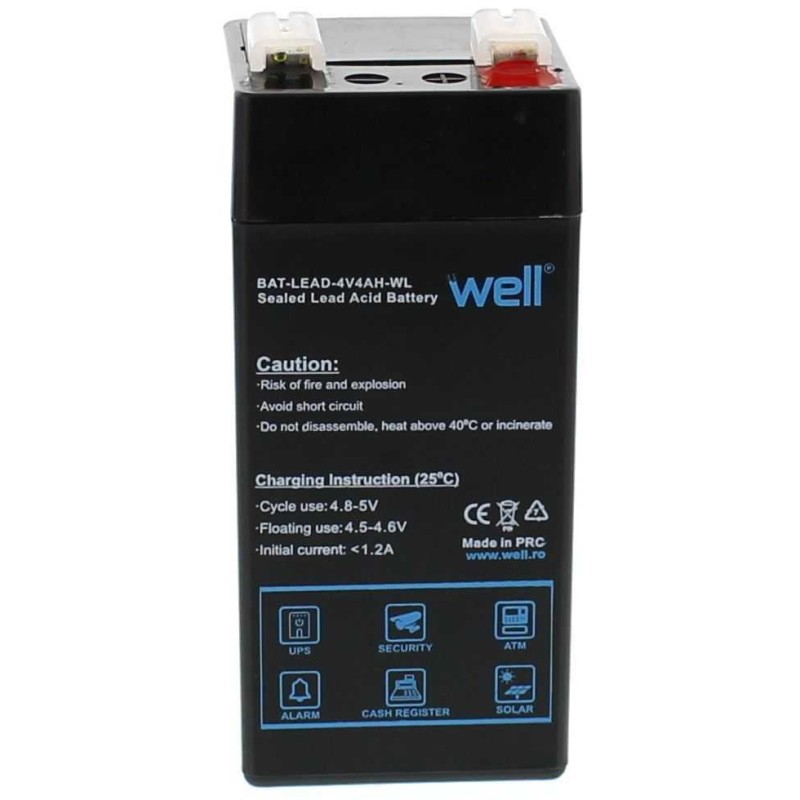 Set 2 x Acumulator Plumb Acid 4V / 4Ah, Terminal F1, Well