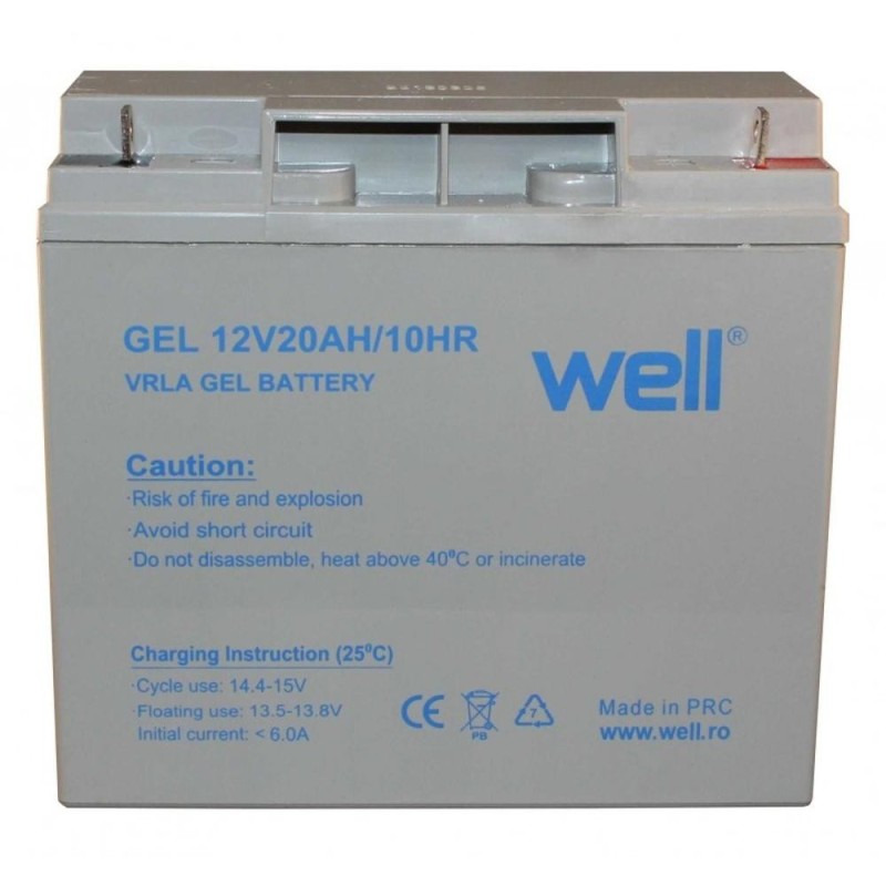 Set 2 x Acumulator Plumb Acid cu Gel 12V / 20Ah, Terminal L1, Well