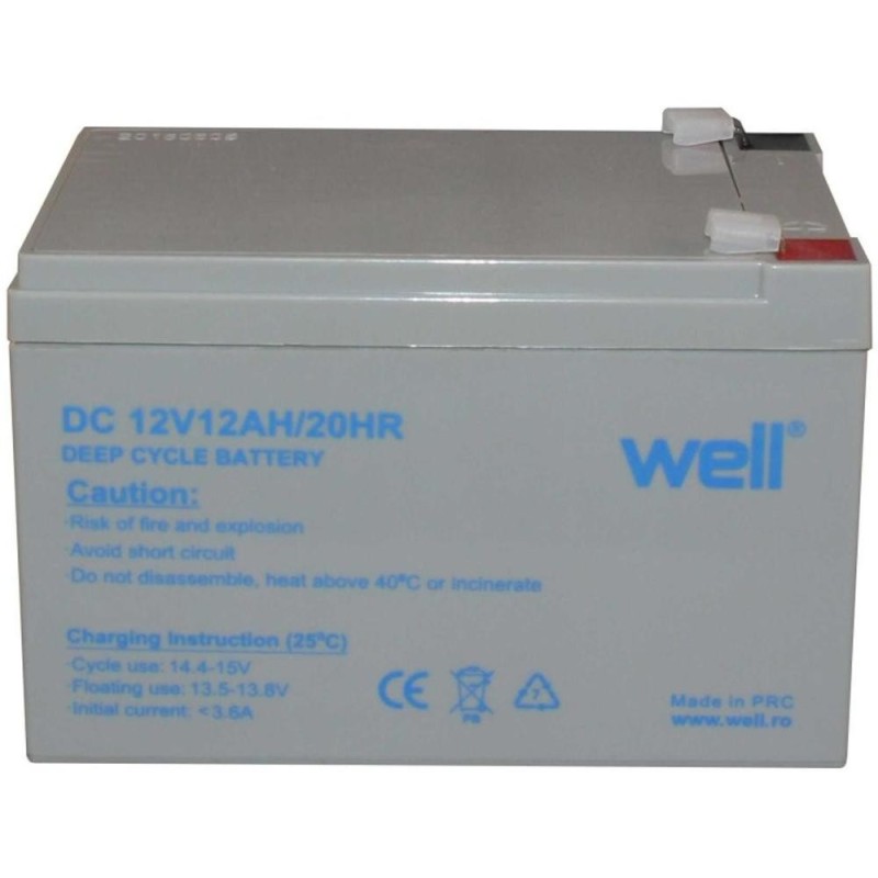 Set 2 x Acumulator Plumb Acid Deep Cycle 12V / 12Ah, Terminal F1, Well