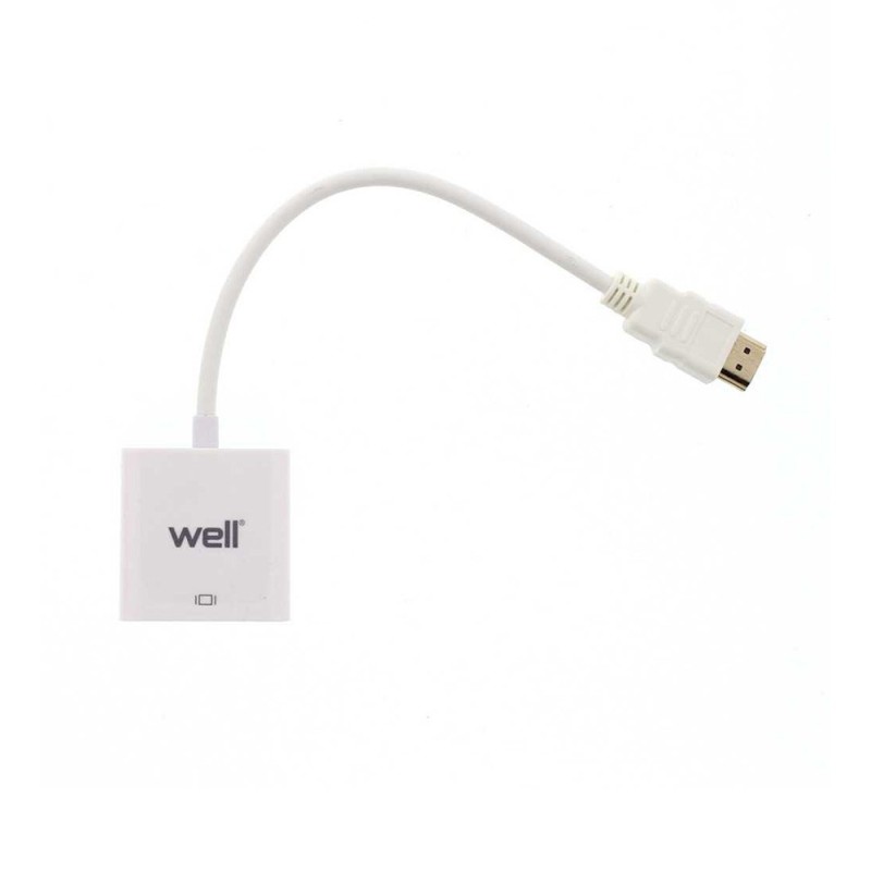 Set 2 x Adaptor HDMI Tata la VGA Mama, Alb, Well