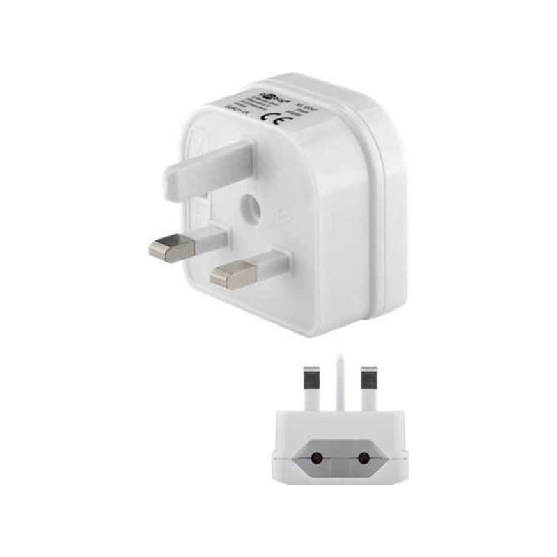 Set 2 x Adaptor Priza EU CEE 7/ 16 - UK, Goobay, Alb