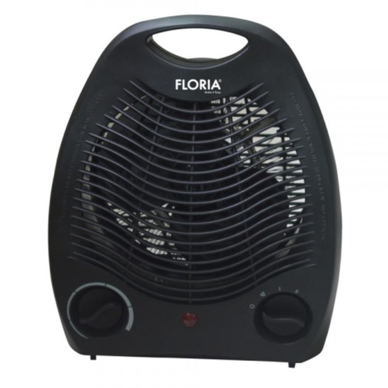 Set 2 x Aeroterma cu 2 Trepte de Putere 1000W/2000W, Indicator Luminos, Neagra