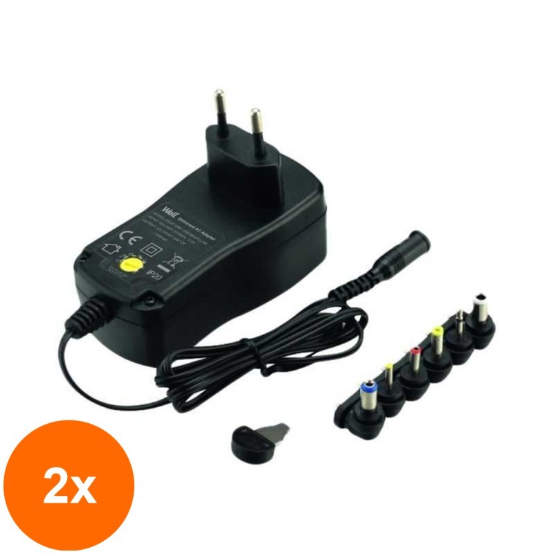 Set 2 x Alimentator Universal in Comutatie, 1500mA, 6 Mufe DC, 1 m, Well