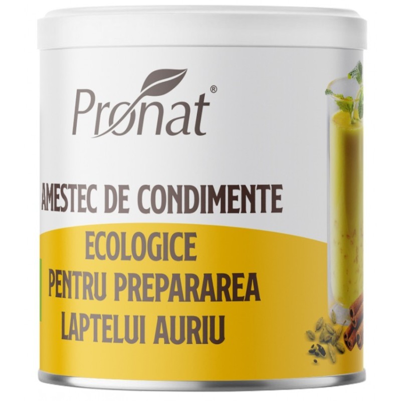 Set 2 x Amestec de Condimente Bio pentru Prepararea Laptelui Auriu, 100 g, Pronat