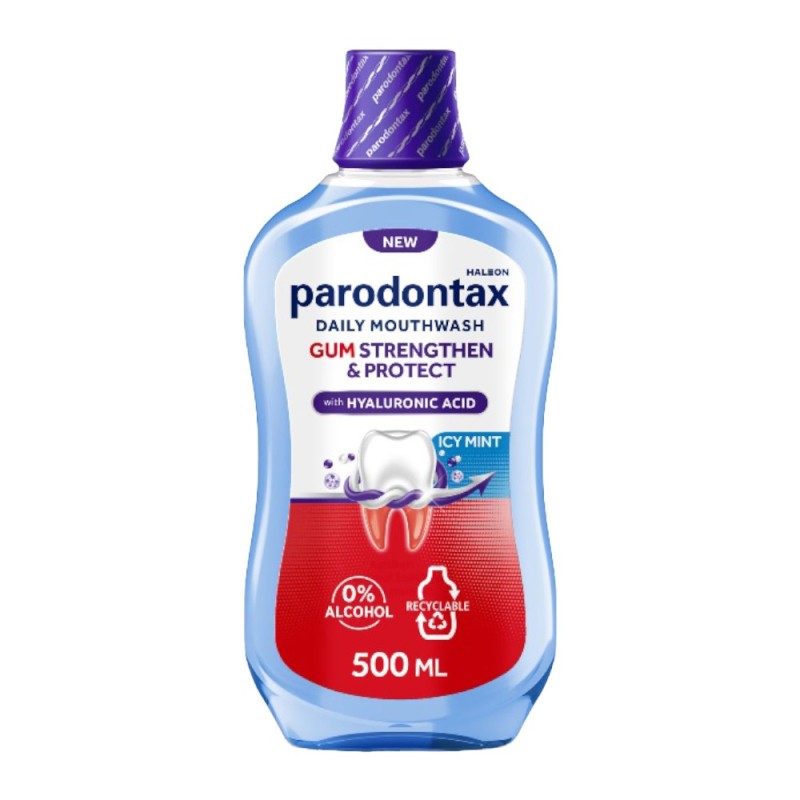 Set 2 x Apa de Gura, Paradontax Gum Strengthen and Protect Icy Mint, 500 ml