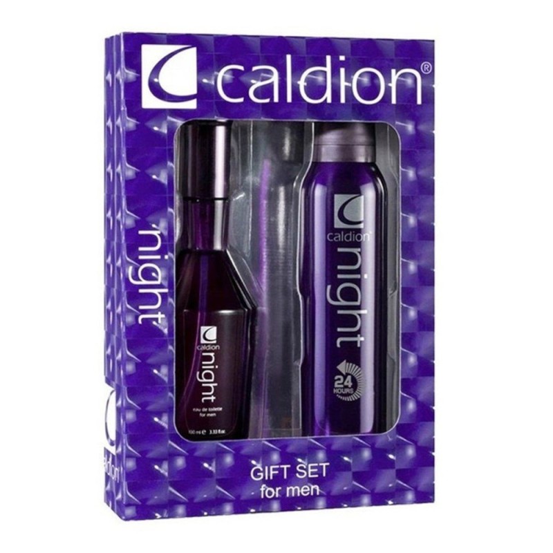 Set 2 x Apa de Toaleta Caldion Night, 100 ml si Deodorant, Barbati, 150 ml