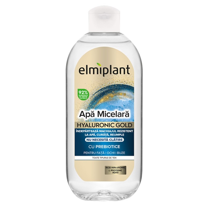 Set 2 x Apa Micelara Elmiplant cu Acid Hialuronic Gold, 400 ml