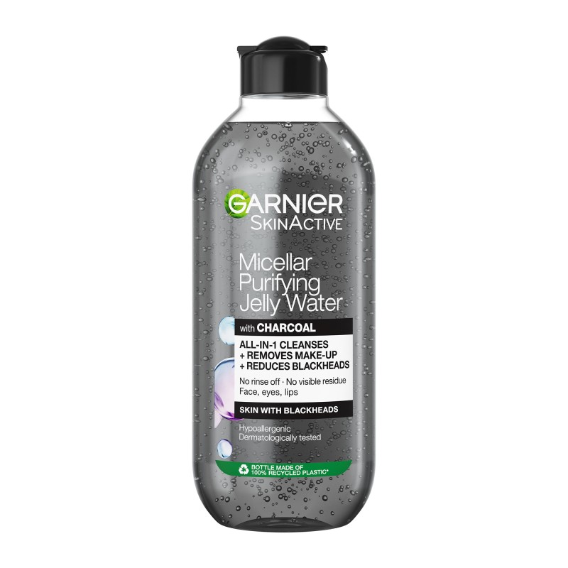 Set 2 x Apa Micelara Garnier Skin Active Jelly Water, Purificatoare cu Carbune, 400 ml