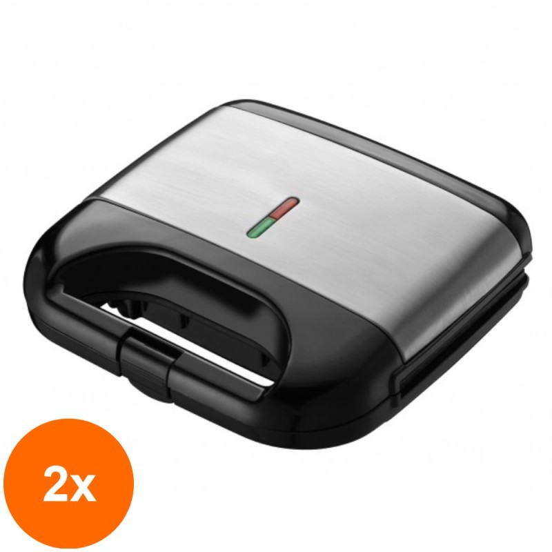 Set 2 x Aparat de Sandwich cu Putere de 750 W, Victronic, 22 x 21 x 8 cm