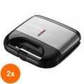 Set 2 x Aparat de Sandwich cu Putere de 750 W, Victronic, 22 x 21 x 8 cm