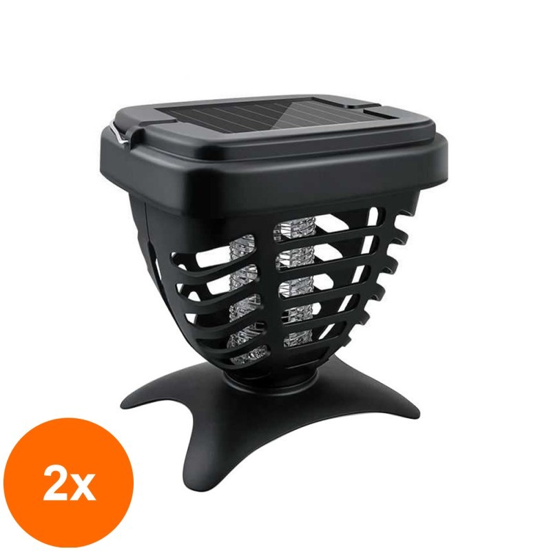Set 2 x Aparat Electric Impotriva Insectelor, cu Lumina UV, Incarcare Solara, Well