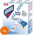 Set 2 x Aparat Electric Impotriva Tantarilor Aroxol, cu Rezerva Lichida, Pure & Forte