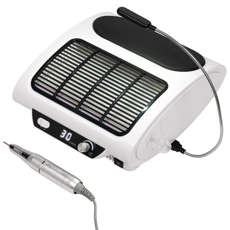 Set 2 x Aparat Manichiura 3 In 1,Aspirator, Freza, Lampa Led Iluminat, Luxorise