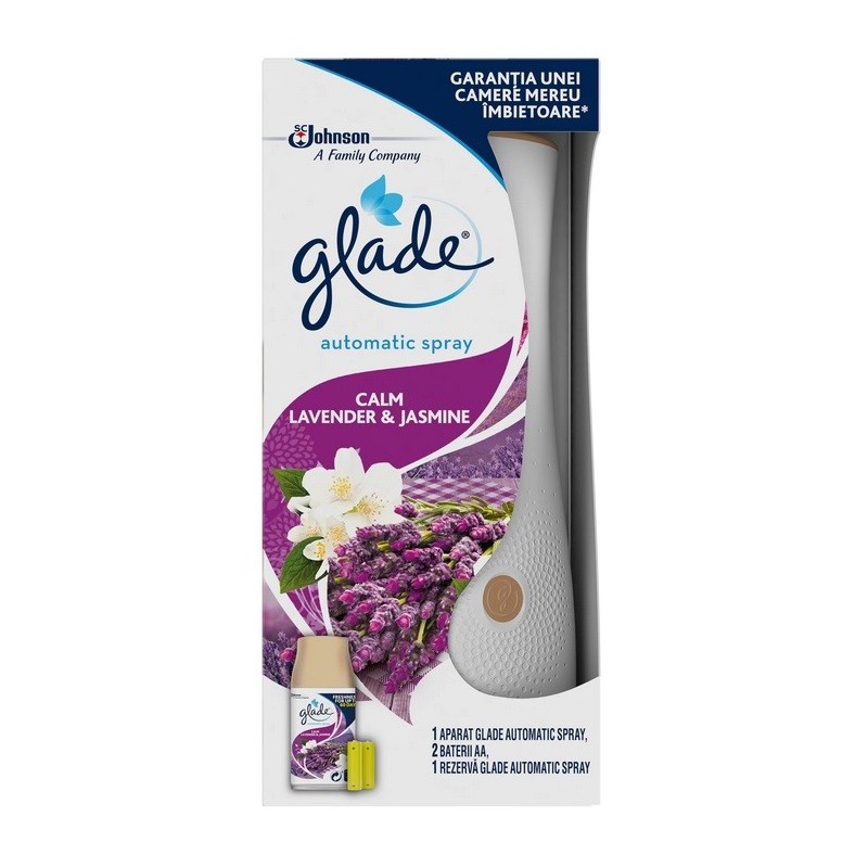 Set 2 x Aparat Odorizant de Camera Glade Automatic Spray Lavender & Jasmine 269 ml + Rezerva