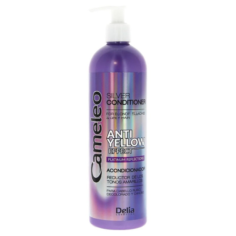 Set 2 x Balsam Cameleo Silver Platinum Reflections, pentru Par Blond, Decolorat sau Gri, Efect Anti-Galben, 500 ml