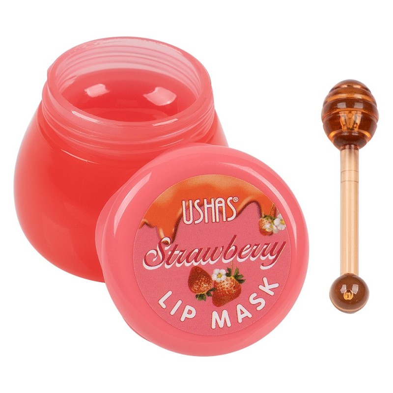 Set 2 x Balsam de Buze Ushas Lip Mask Strawberry + Accesoriu Masaj