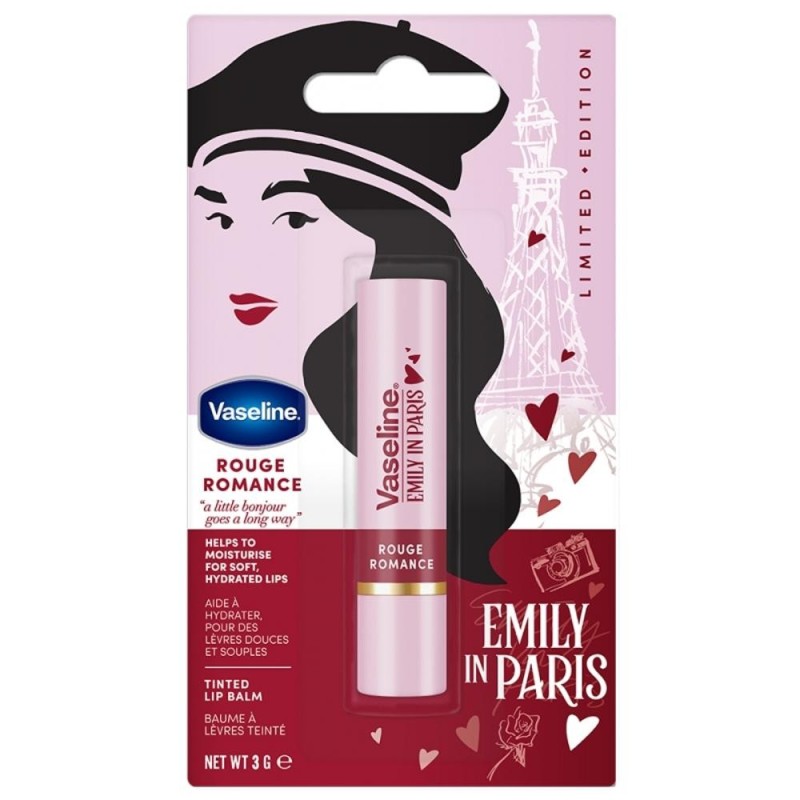 Set 2 x Balsam de Buze Vaseline Emily In Paris, Rouge Romance, 3 g
