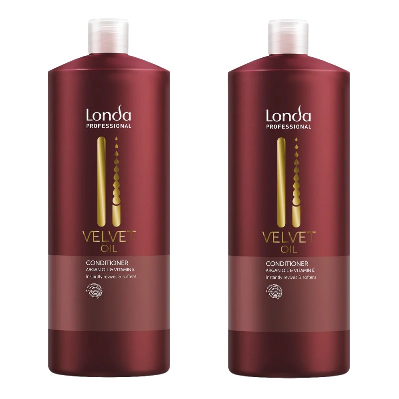 Set 2 x Balsam Londa Professional Velvet Oil cu Ulei de Argan pentru Par Stralucitor si Hidratat, 1000 ml