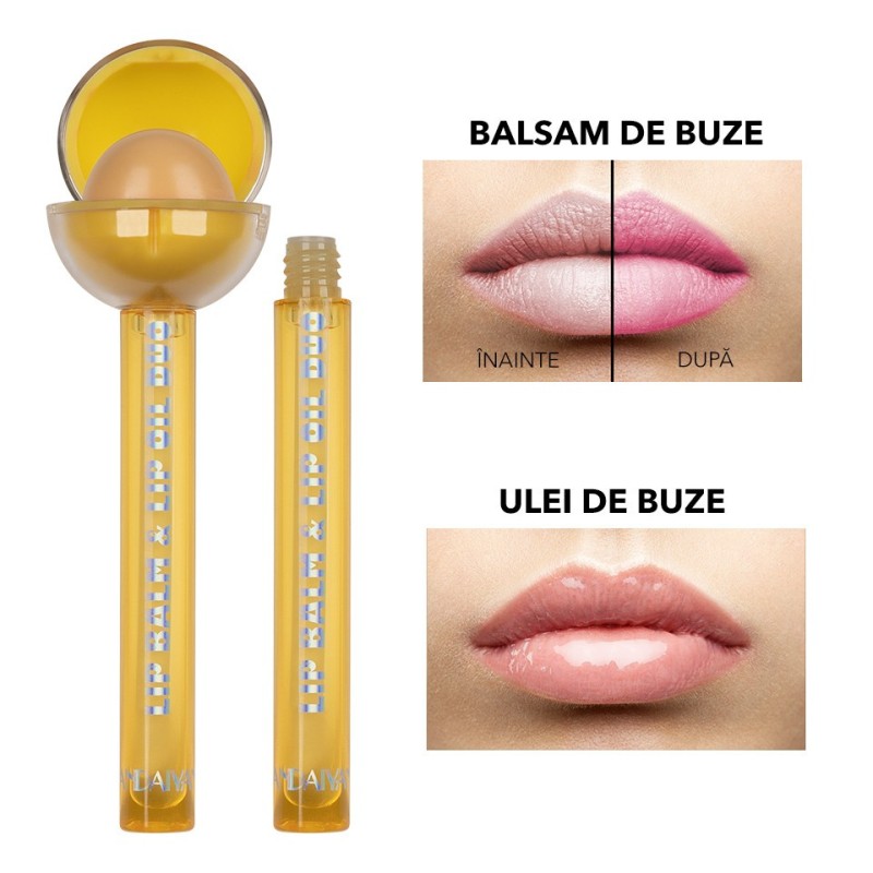 Set 2 x Balsam si Ulei de Buze Handaiyan Lollipop Lip Balm & Lip Oil Duo, 03