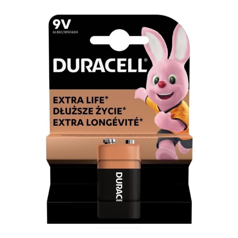 Set 2 x Baterie Alcalina Duracell Basic 9V (6LR61),  Blister