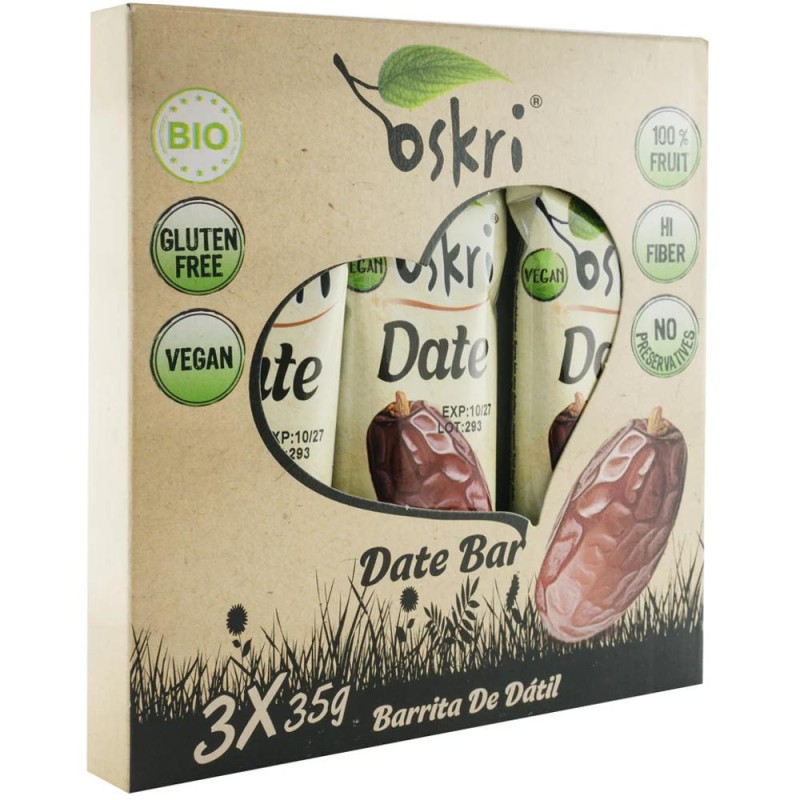 Set 2 x Baton din Curmale, Oskri, Bio, 3 x 25 g
