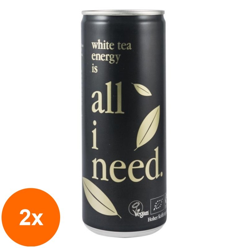 Set 2 x Bautura BIO Energizanta din Ceai Alb, 250 ml, All I Need