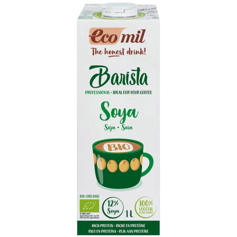 Set 2 x Bautura de Soia Bio, Barista, fara Zahar, Ecomil, 1 l
