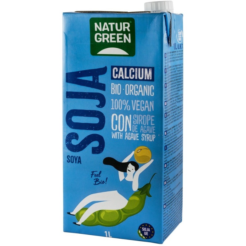 Set 2 x Bautura Vegetala Bio de Soia cu Calciu, 1 l Natur Green