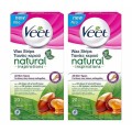 Set 2 x Benzi Depilatoare de Ceara Rece Veet Natural Inspirations, pentru Corp, cu Ulei de Argan, 20 Benzi