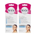 Set 2 x Benzi Depilatoare de Ceara Rece Veet Pure, pentru Fata, 20 Benzi