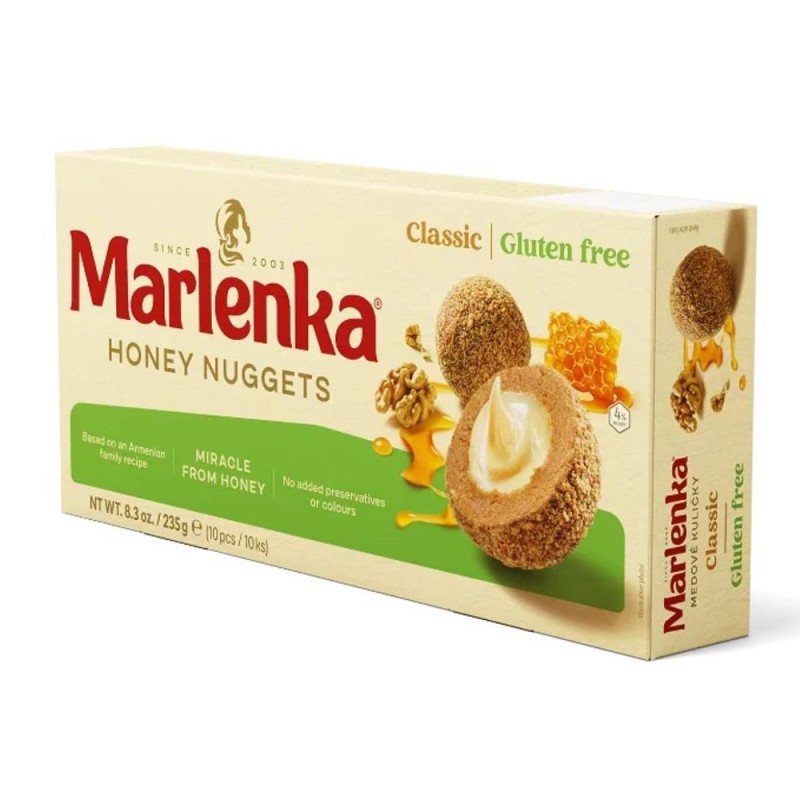 Set 2 x Bile Fara Gluten cu Umplutura de Miere si Nuca, Marlenka, 235 g, 10 Bucati