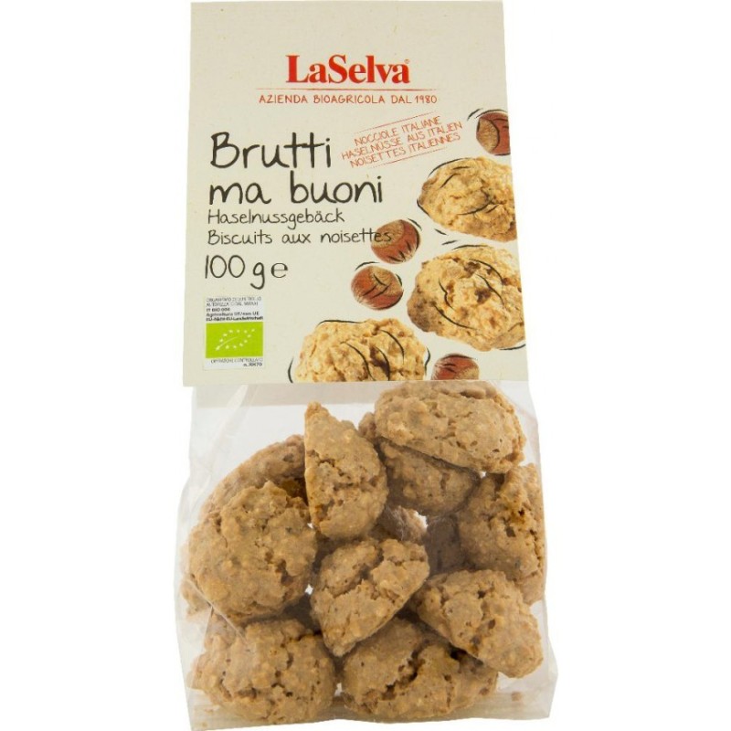 Set 2 x Biscuiti Bio Brutti Ma Buoni, cu Alune de Padure, 100 g, LaSelva