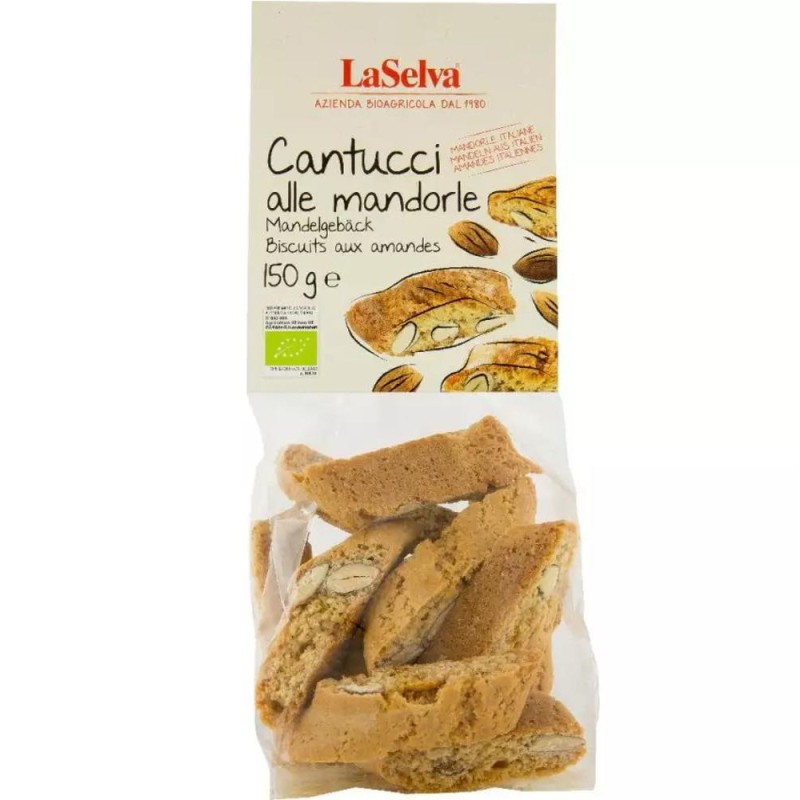 Set 2 x Biscuiti Bio Cantucci cu Migdale, 150 g, LaSelva