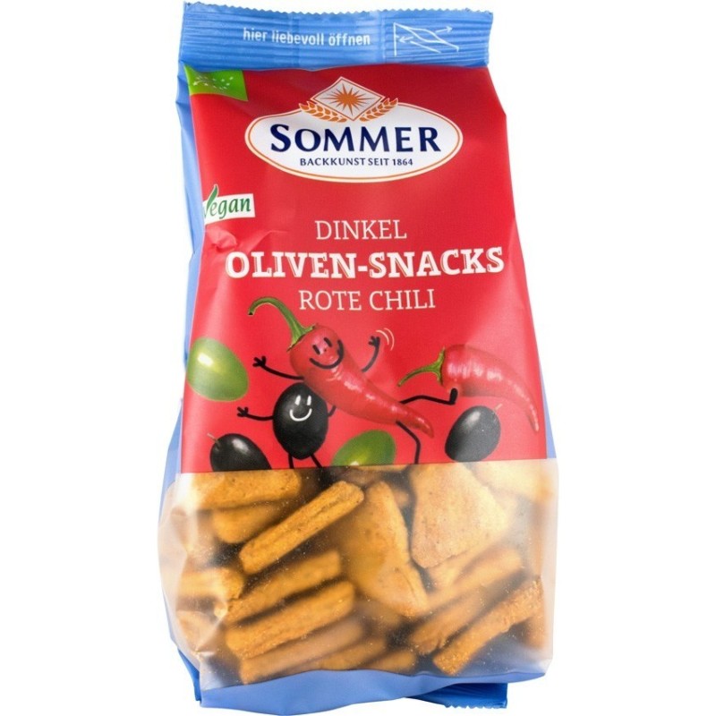 Set 2 x Biscuiti BIO cu Masline si Chili, 150 g, Sommer
