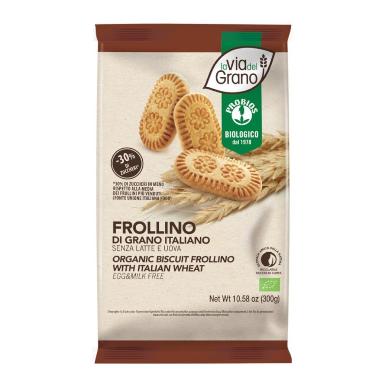 Set 2 x Biscuiti din Faina de Grau Frollino Eco, Probios, 300 g