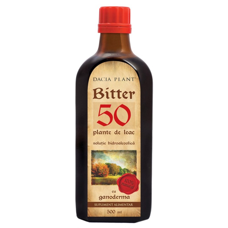 Set 2 x Bitter din 50 de Plante cu Ganoderma, 500 ml, Dacia Plant
