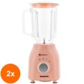 Set 2 x Blender Daewoo, 500 W, Bol Gradat de Sticla, Bol 1,5 litri, Functie PULSE, 2 Trepte de Viteza, 6 Lame, Zdrobire Gheata