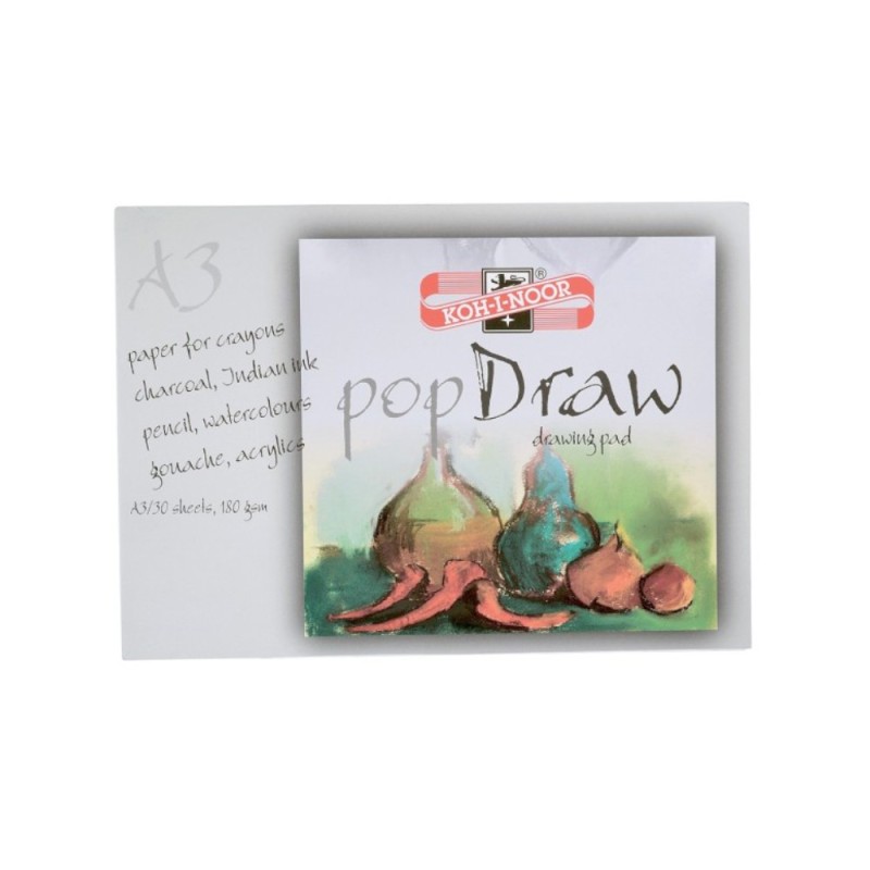 Set 2 x Bloc de Desen A3 Koh-I-Noor Pop Draw, 180g/mp, 30 Coli
