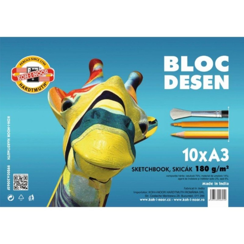 Set 2 x Bloc Desen, A3, GIRAFA, 180 g, 10 Coli