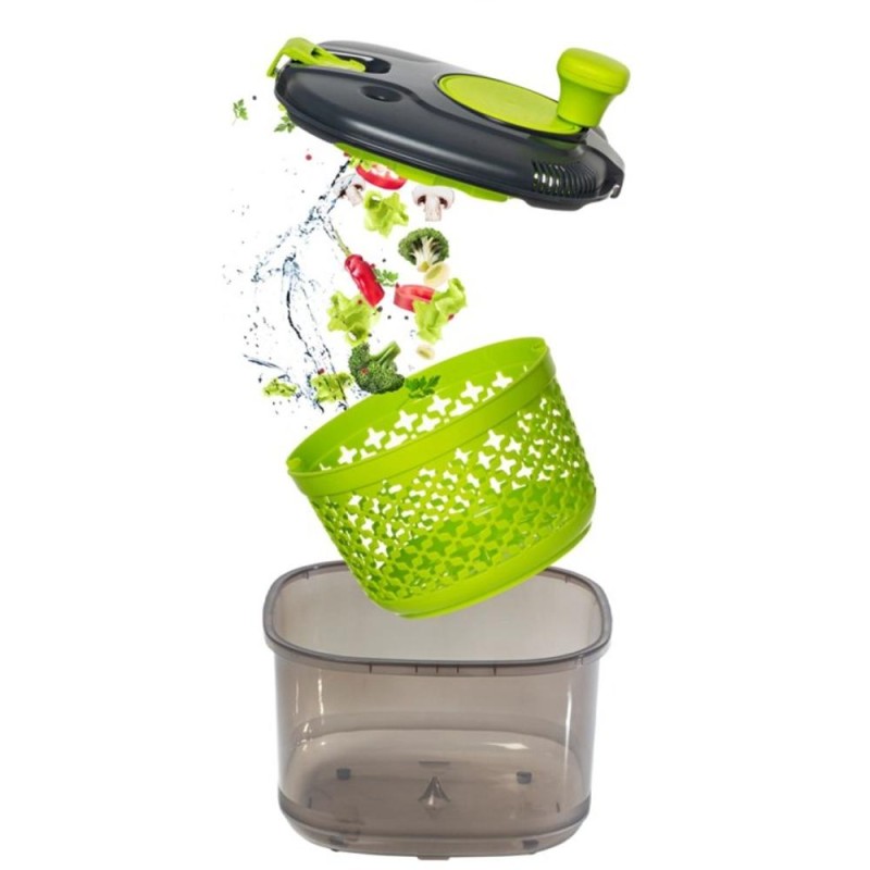 Set 2 x Bol cu Strecuratoare Centrifuga pentru Uscat Salata si Verdeturi, 4.20 l, Herevin