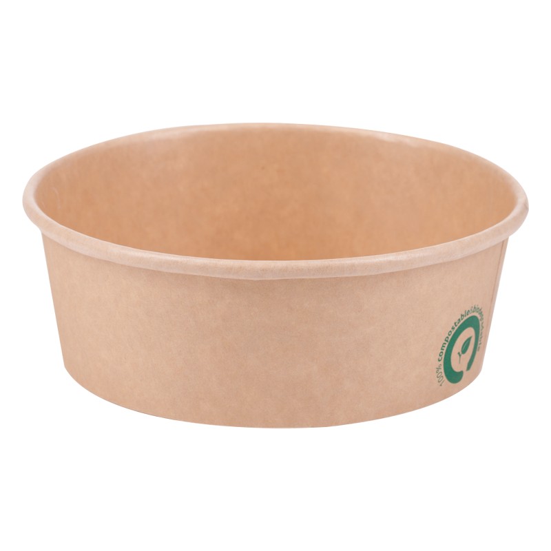 Set 2 x Boluri Biodegradabile, Compostabile PLA Kraft, Diametru 184 mm, 1200 ml, 50 buc