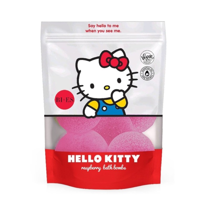 Set 2 x Bombe de Baie Hello Kitty Zmeura, Bi-Es, 6 x 55 g