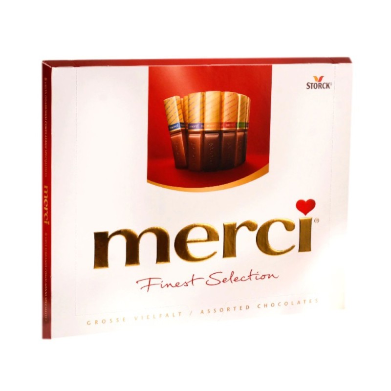 Set 2 x Bomboane de Ciocolata Asortate, Merci, Cutie Rosie, 250 g